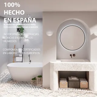 Espejo Baño Redondo con Luz LED