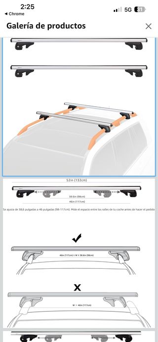 Amazon Basics Portaequipajes de Techo