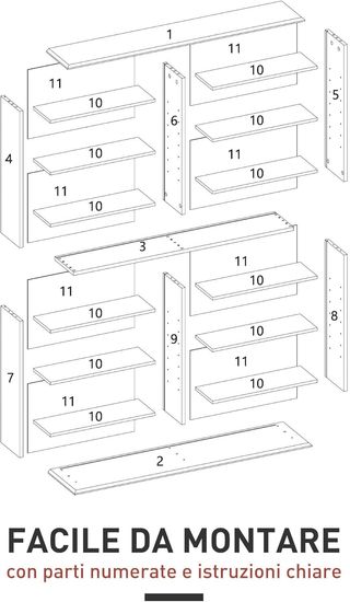 Mueble Porta CD Con 12 Estantes Regulables, Estante Para 720 CD/396 DVD Ahorra Espacio en Madera, Mueble Portacd Con 16 Compartimentos, Para Sala de Estar, Dormitorio, Oficina, 106.5X24X126.3Cm, B...