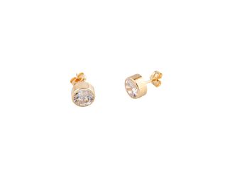 pendientes oro 18k con piedra con circonita
