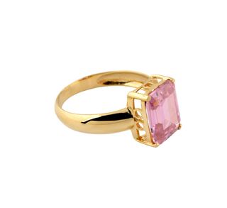 anillo oro 18k con piedra con circonita t. 22 (19,74 mm)