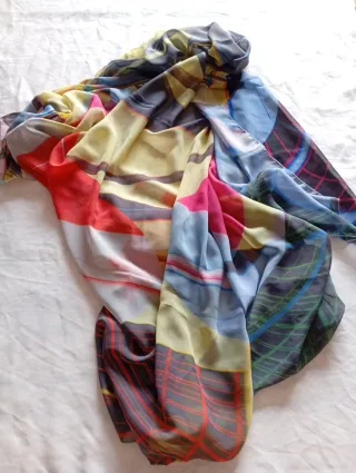 Gran foulard donna fantasia righe