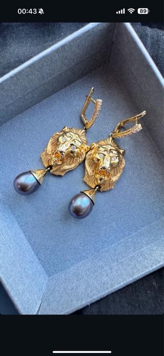 Pendientes Chopard Oro Diamantes Perlas Negras