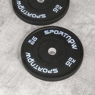 Juego De 2 Discos De Gimnasio De 10/20Kg, Discos Para Barra Y Mancuernas Con Conexión Ø5 Cm Para Entrenamiento En Casa Y Gimnasio, Negro