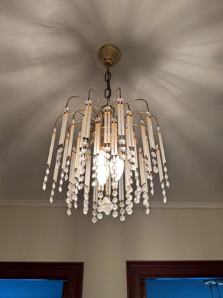 Lámpara araña clásica latón y cristal