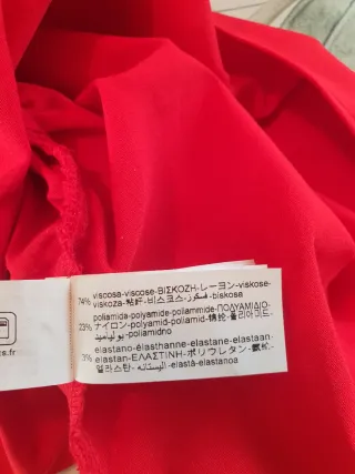 Vestido Zara corto drapeado rojo