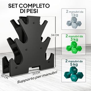 Juego De Mancuernas De Gimnasio Con Soporte, 2X1 Kg, 2X2/5 Kg, 2X3 Kg, Mancuernas Hexagonales De Metal Con Agarre, Entrenamiento Fitness En Casa
