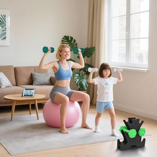 Juego De Mancuernas De Gimnasio Con Soporte, 2X1 Kg, 2X2/5 Kg, 2X3 Kg, Mancuernas Hexagonales De Metal Con Agarre, Entrenamiento Fitness En Casa