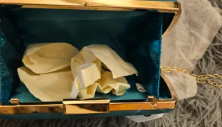 Bolso de fiesta clutch verde botella