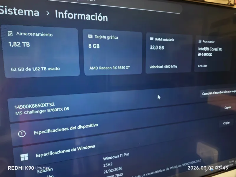 PC 14900K 32Gb RX6650XT 2Tb afbeelding 6