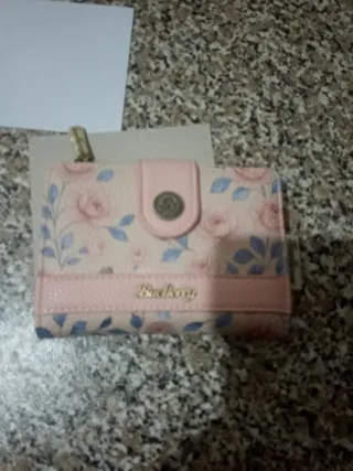 Carteira Baellerry Rosa com Flores