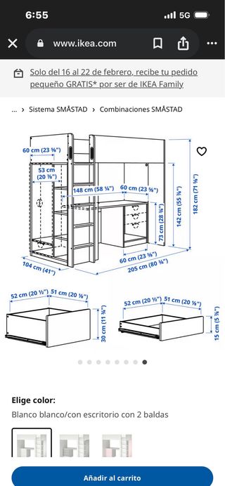 Litera IKEA SMÅSTAD Blanco Gris