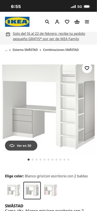 Litera IKEA SMÅSTAD Blanco Gris