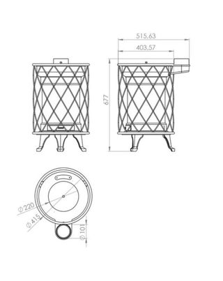 Estufa leña exterior Rústica SANT2032