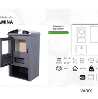 Estufa de Leña Amina nueva a estrenar MAD2011