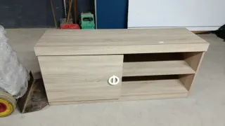 Mueble salón madera 2 baldas y puerta