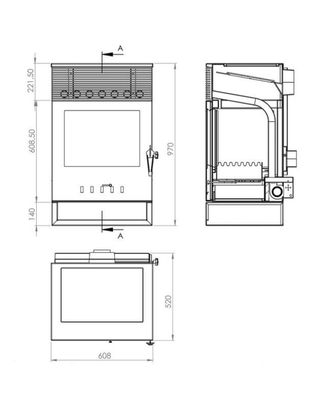 Estufa de leña Tokio Ventilada SANT2021