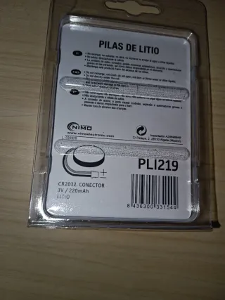 Pila CR2032 con connettore 3V nuova Nimo Electronic