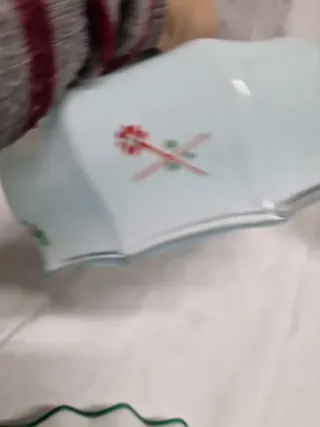 Lampadario vetro azzurro e bianco