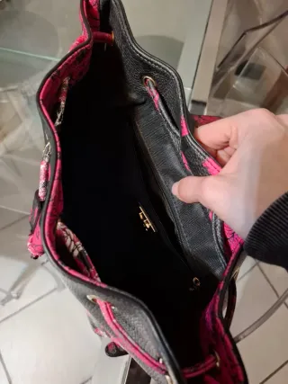 Y Not? Borsa floreale nera e rosa