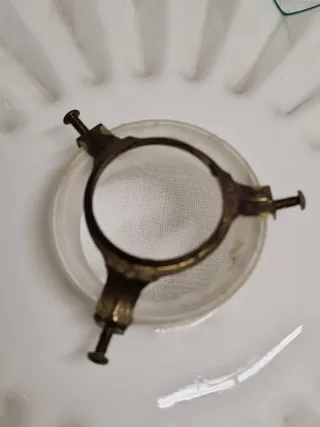 Lampadario vetro bianco con bordo verde