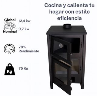 Estufa de Leña con Horno Quartz 12 Kw   MAD211024