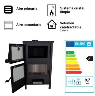 Estufa de Leña con Horno Quartz 12 Kw   MAD211024