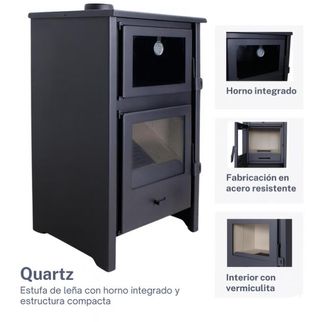 Estufa de Leña con Horno Quartz 12 Kw   MAD211024