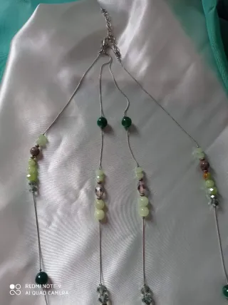 Collana lunga artigianale perline verdi