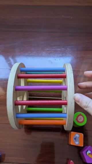 Juguete de arrastre de madera para bebes