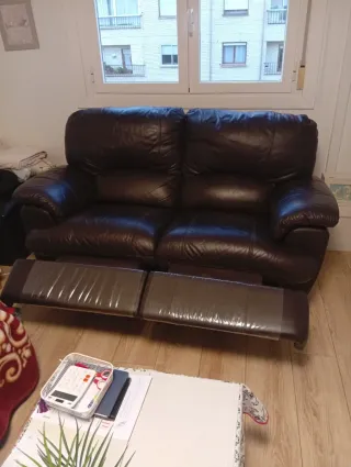 Sofá de piel 3 plazas + Sofá 2 plazas