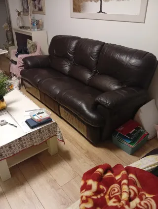 Sofá de piel 3 plazas + Sofá 2 plazas