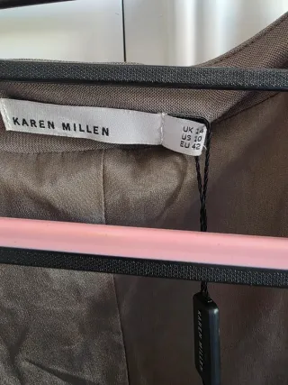 Vestido Karen Millen marrón drapeado