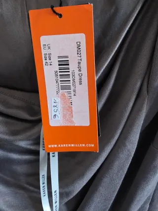 Vestido Karen Millen marrón drapeado