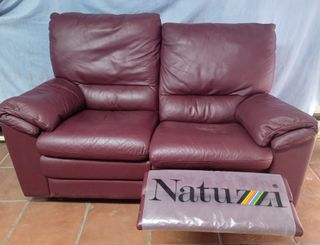 Sofá 2 Plazas Natuzzi Piel Rojo