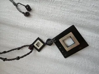 Collar macramé y plata