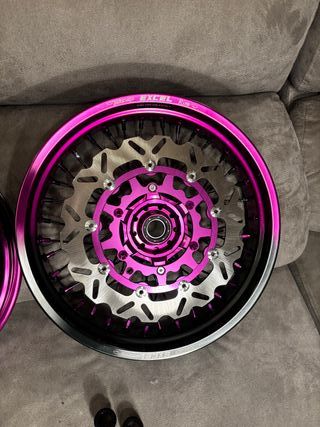 Kit Llantas Supermotard Morado