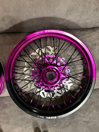 Kit Llantas Supermotard Morado