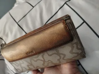 Cartera Tous Beige y Dorada