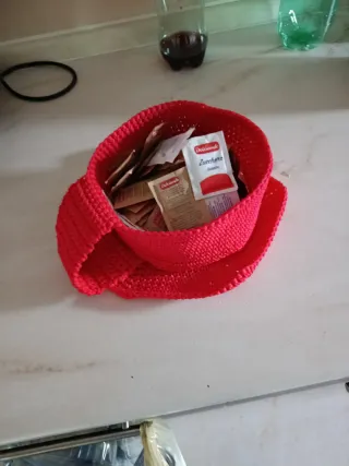 Simonami Crochet: Tazza Porta Tè Blu Handmade