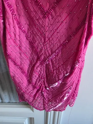 Top fiesta lentejuelas rosa