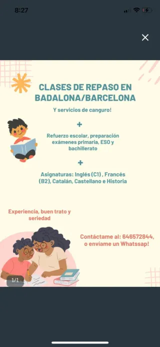 Clases particulares en Badalona/Barcelona