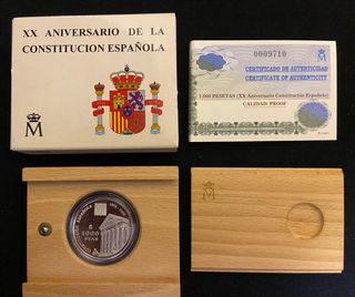 Moneda Plata XX Aniversario Constitución Española