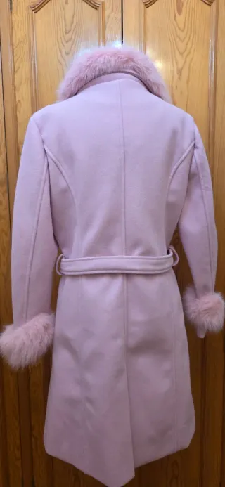 Abrigo rosa con pelo desmontable xl/xxl.