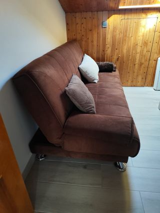 Sofá Cama Marrón Tela
