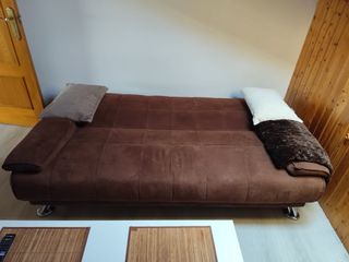 Sofá Cama Marrón Tela