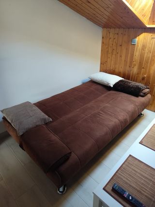 Sofá Cama Marrón Tela