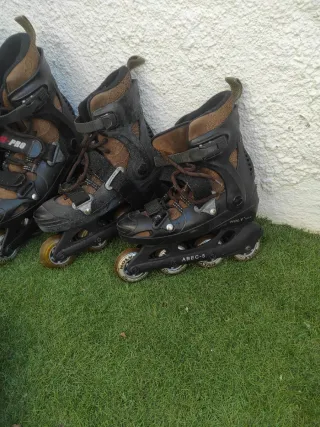 Patines en línea y protecciones . Tallas 38 y 42/3