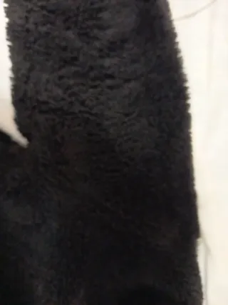 Cazadora pelo negra con capucha