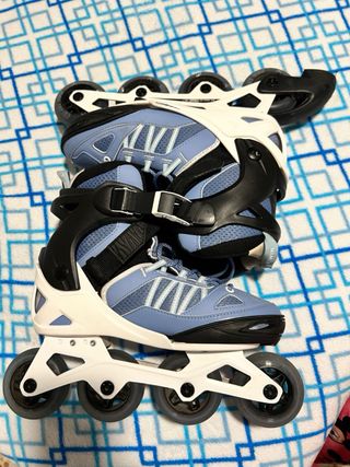 Patines en línea negros talla 40 y azules talla 38